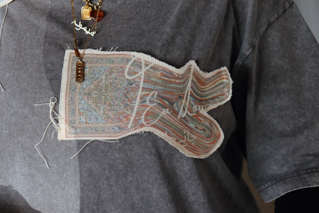 'Threaded Rug' – Oversized Gray Acid-Washed 100% Cotton Tee